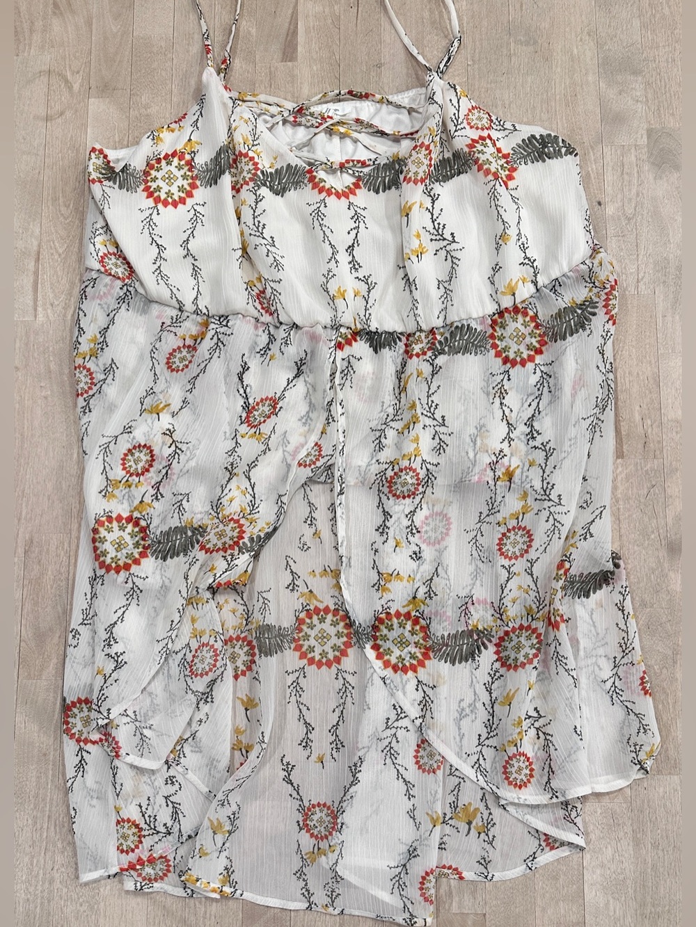 Maurices White Floral Printed Spaghetti Strap Camisole